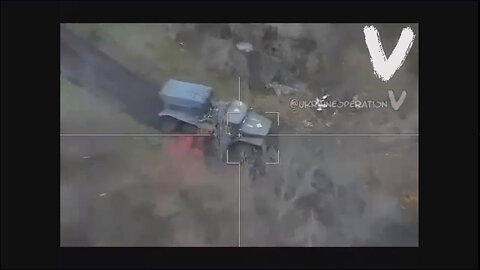 Rusian Lancet UAV hits Ukrainian BM-21 Grad rocket launcher