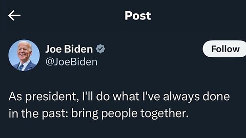 He's Finally Done It: Joe Biden Has Brought Unity … Sort Of