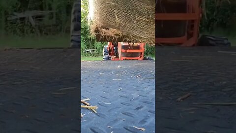 A round hay bale tried to crush my camera man.