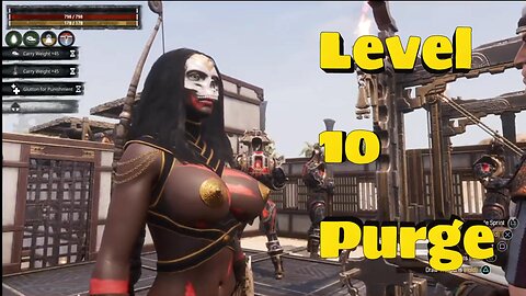 Conan exiles, calling purge, with 25 thralls, small base ,level 10, purge, Crash