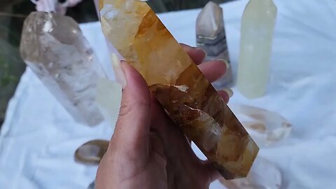 A variety of Crystals, Smoky Quartz, Hemtoid Quartz, Rutile, Calcites, Crystals for Grounding