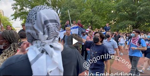 University of Michigan, Aug. 28 — Far-left pro-Palestine protesters rallied against a group...