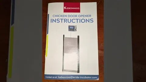 Owners Manual: KEBONNIXS Automatic Chicken Coop Door Opener