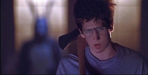 Napoleon Dynamite but with Donnie Darko's soundtrack