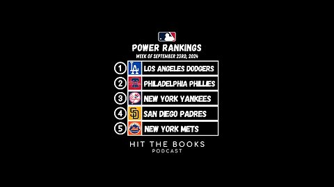 Power Rankings in the MLB for the week of 9/23/2024!