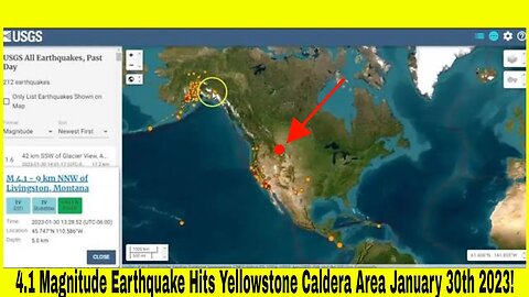 4.1 Magnitude Earthquake Hits Yellowstone Caldera Area January 30th 2023!