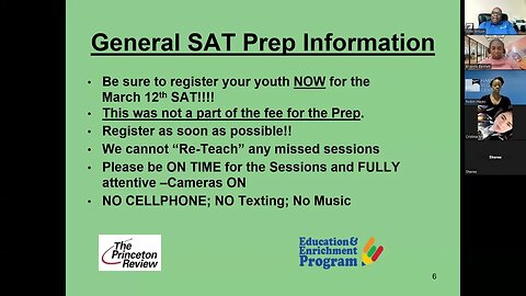 SAT Prep Orientation for the March 12th SAT