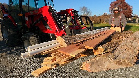 A Log I Saved From The Loggers Burn Pile, Perfect Cedar On The Sawmill