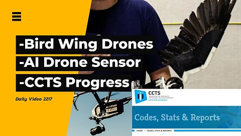 Bird Wing Drone Design, AI Drone Road Maintenance, CCTS Progress