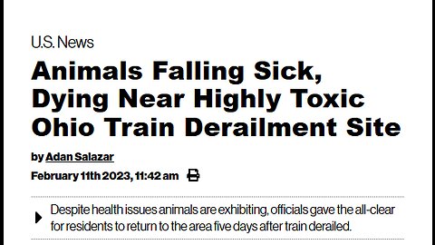 DEAD ANIMALS & FUTURE HUMAN HEALTH RISKS FROM TRAIN DERAILMENT SHOULD'VE BEEN PREVENTED