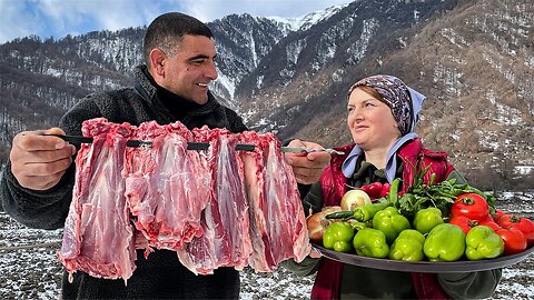 Lamb Neck with Vegetables in a Cauldron - VERY TENDER! Village Family Cooking