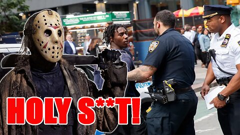 Times Square NIGHTMARE in New York! 3 Thugs SLASH a man in BRUTAL Machete ATTACK outside McDonald's!