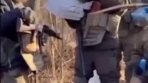 Pizza delivery to Russian soldiers near one of the defensive lines