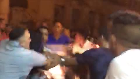 Pelea de turistas en el Centro