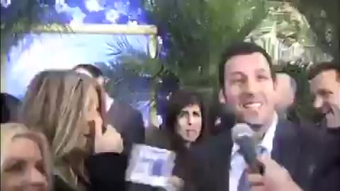 Adam Sandler and Jennifer Aniston stunned by size of Australian reporter