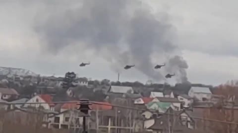 russian airborne forces supported by helicopters