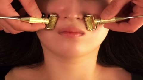 Massage roller triggers that make you sleepy #facial #asmr