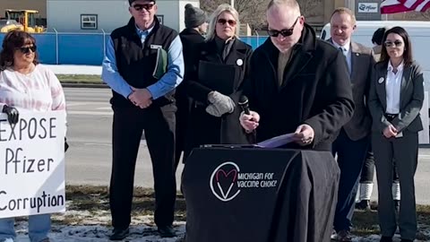 Michigan Representative Matt Maddock | Pfizer Protest - 2/6/23