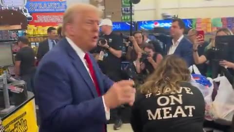 Trump gives stunned mother of three a big surprise at the grocery store