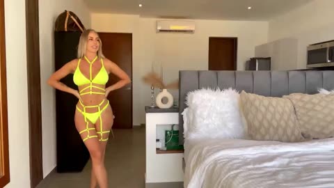 🍑SEXY BLONDE 🥰 HOT GIRL, LINGERIE TRY ON HAUL 😍 SECOND PART 2