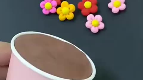 Cly flower vase making idea