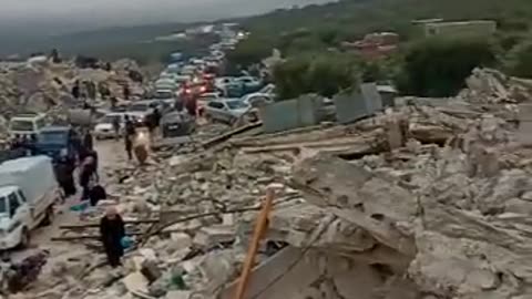 Neighborhood in Harem, Syria destroyed by earthquake