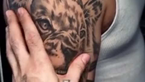 Lion Tatoo with Clock