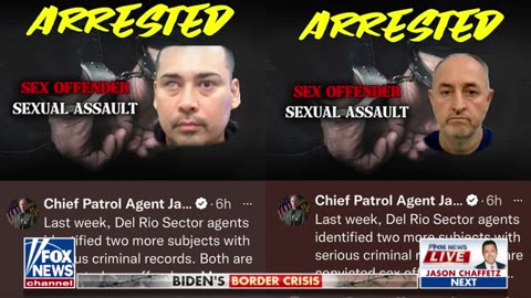 Border patrol agents arrested two convicted sex offenders in the Del Rio Sector