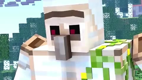 Heroism, iron golem saved the child's life heroicly in Minecraft