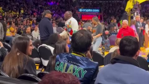 Jayz ,Denzel Washington and Shannon sharpe courtside at the crypto .com arena