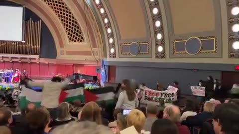 🚨INSANE! Pro-Hamas Protestors Crash Graduation Ceremony At University of Michigan