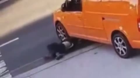 Funny people, scooter ride goes bad as a van runs him over