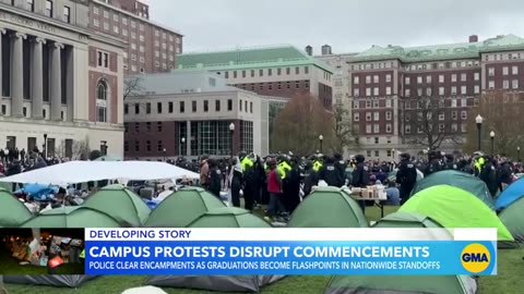 Campus protests disrupt college commencement ceremonies across the nation