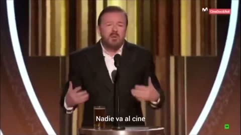 Ricky Gervais contra Pedowood en los Golden Globes Awards - subtitulado