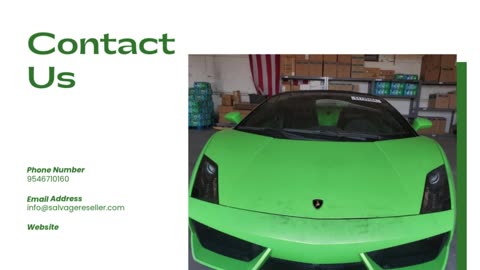 Wrecked Lamborghini for Sale at Salvage Reseller