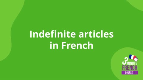 Indefinite articles in French