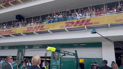 President @realDonaldTrump walking down F1 Pit Lane 🇺🇸