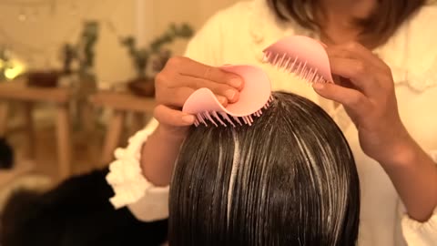 [ASMR] Scalp Massage & Hair Care with Tangle Teezer The Scalp Exfoliator and Massager | No Talking