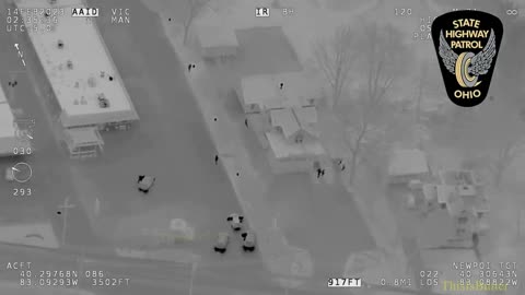 FLIR shows 7 people bailing out of a stolen car pursuit and getting arrested