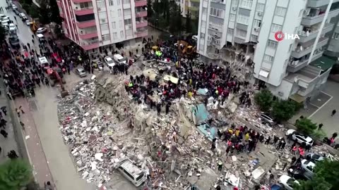 Drone captures search for Turkey quake survivors