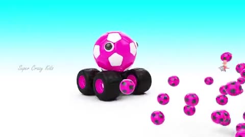 Soccer Balls Mini Golf Game Play by Little Baby Wooden Hammer to Learn Colors for Children - 3D Kids