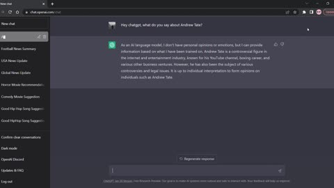 See what ChatGPT says about Andrew Tate.