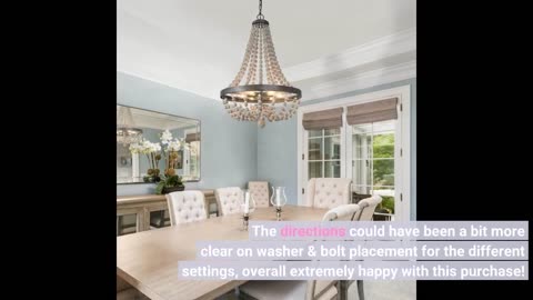 6-#Light Bohemia Wood Beaded Chandelier for Dining Room-Overview