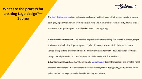 What are the process for creating Logo design? — Subraa