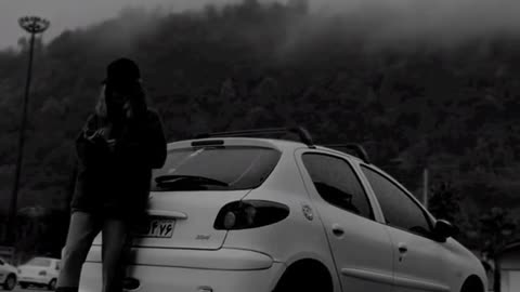 "Iranian Girl with a Beautiful White Peugeot 206"