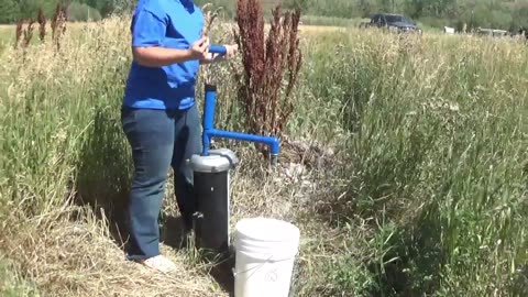 Installing a hand pump on the homestead