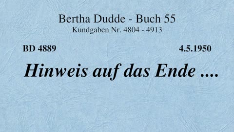 BD 4889 - HINWEIS AUF DAS ENDE ....