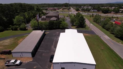 4k Drone Footage | Metal Roof Silicone Restoration 4