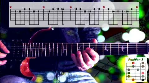 A Minor Pentatonic Position 3 - 3-note patters (inverted)