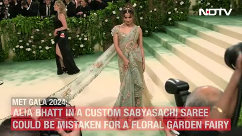 Alia Bhatt Met Gala Look | The Internet Smitten By Alia's Saree - "Eat Up Goras At Their Event"